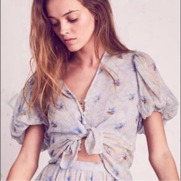 Loveshackfancy Jordan Top in color Breeze - Picture 3 of 5